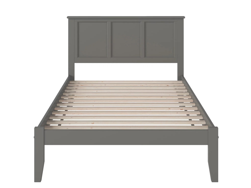Grey Full Solid Wood Platform Bed with Panel Headboard P21072