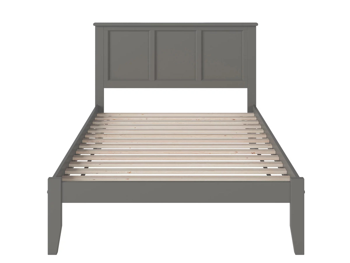 Grey Full Solid Wood Platform Bed with Panel Headboard P21072