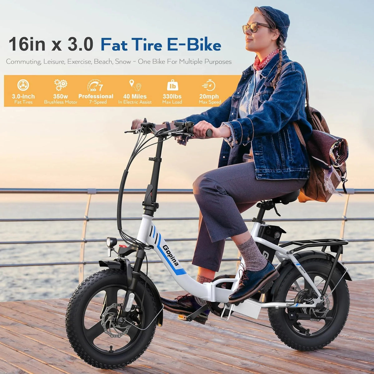 Folding Electric Bike 350W Fat Tire J729308