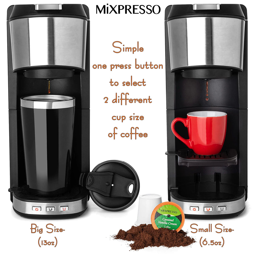 Single Serve Coffee Maker with 14oz Travel Mug D474