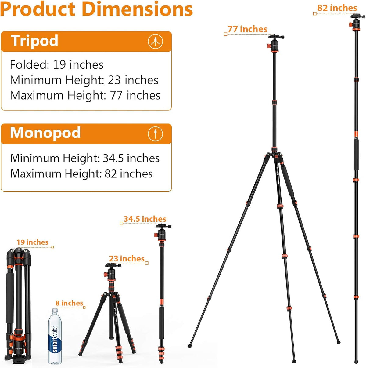 Compact Aluminum Camera Tripod with 360° Ball Head P26419