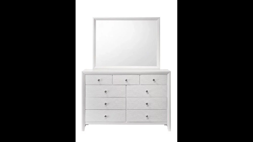 White Queen Size Panel Bed Set M699