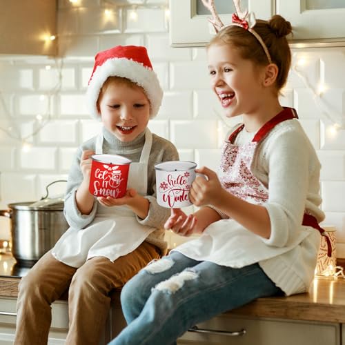 12 Pcs Christmas Enamel Coffee Mugs 12 oz R39886