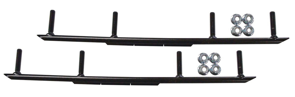 Yellow Razor Snowmobile Skis with 10" Round Bars Complete Kit S988