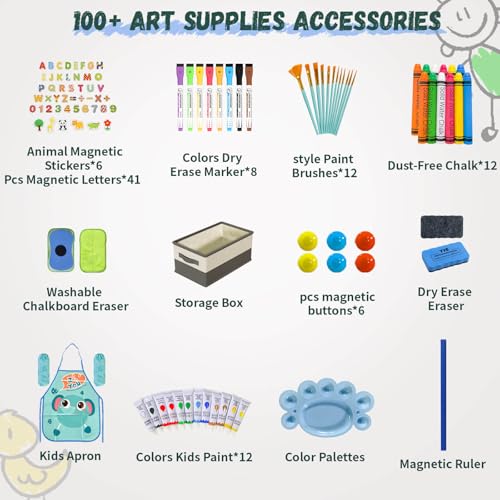 Adjustable Wooden Double Sided Magnetic Art Easel W22056