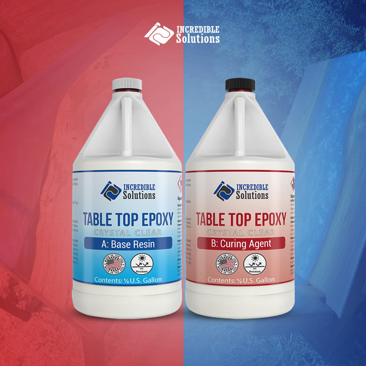 Crystal Clear Cast Tabletop Epoxy, 1 Gallon Pack of 2 P83569
