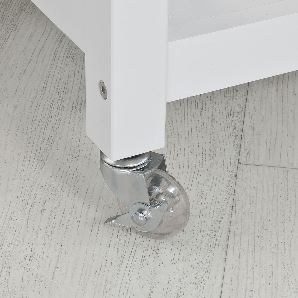 Kitchen Storage Trolley with Rubber Wood & Marble Top X852071