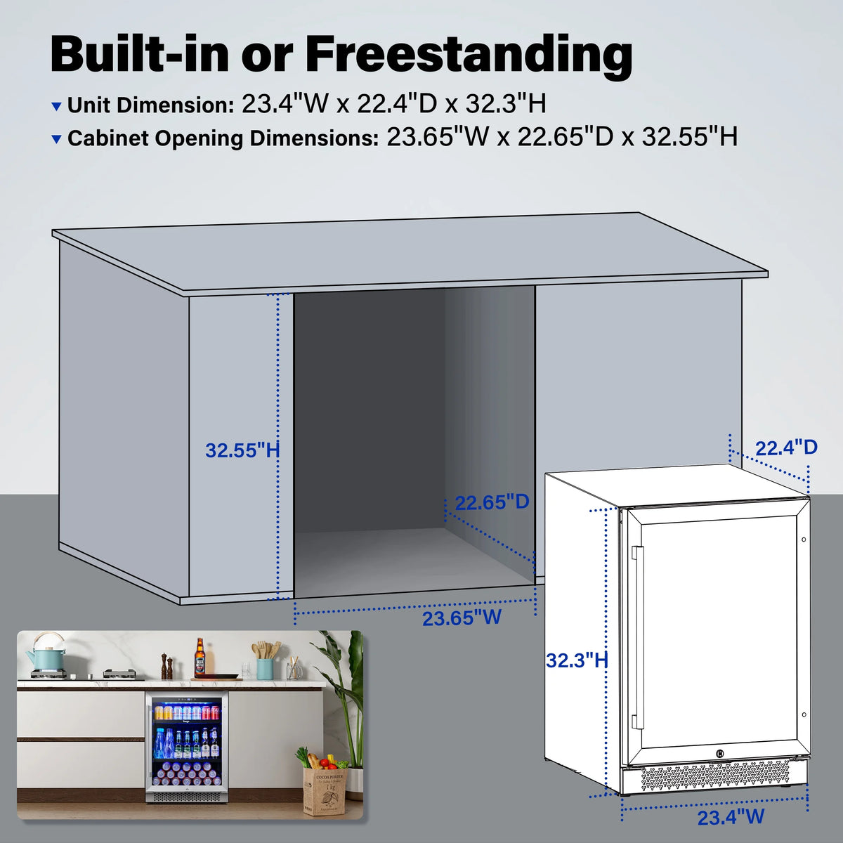 24 Can Beverage Refrigerator Cooler with Reversible Door J311