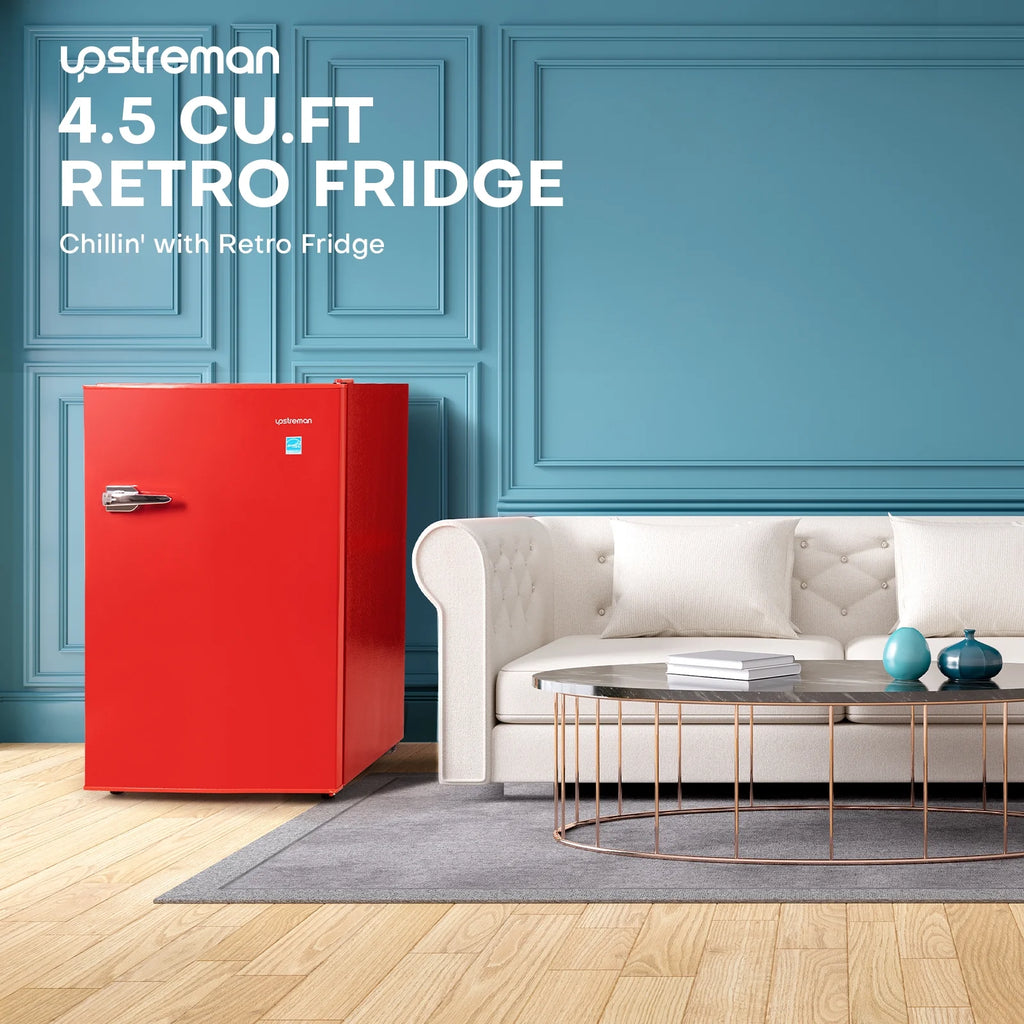 2.5 Cu Ft Retro Compact Refrigerator Mini Fridge with Freezer Q972176