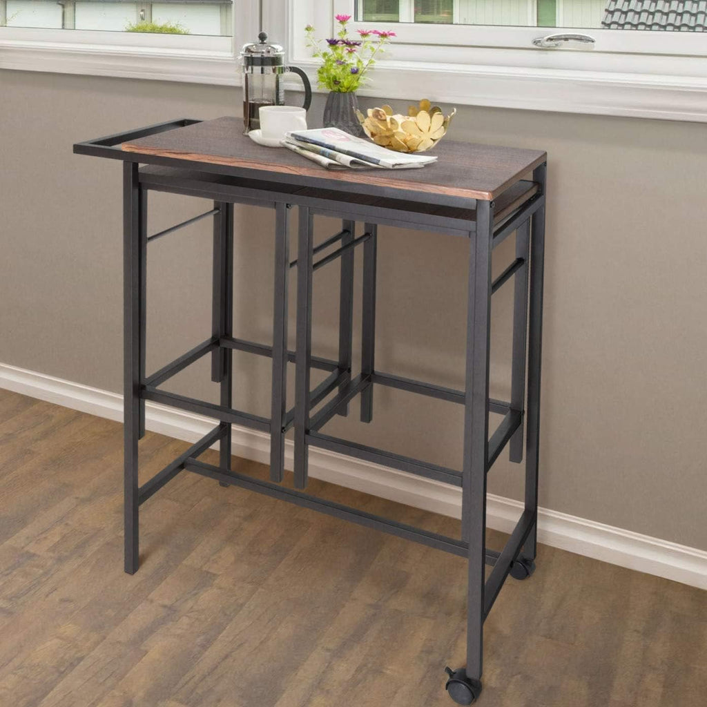 3 Piece Pub Table Set with 2 Stools U899039