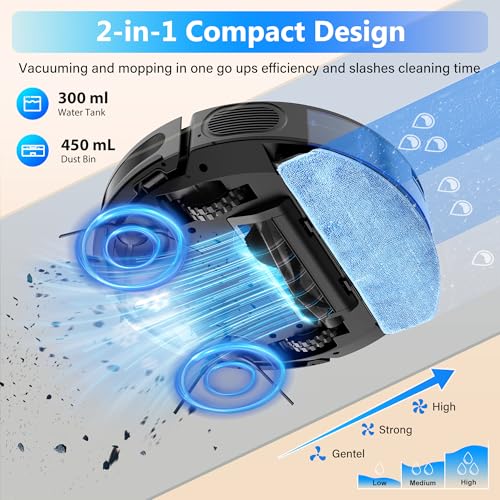 5000Pa Robot Vacuum and Mop Combo with Self-Charge I23550