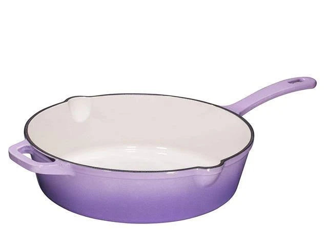 12 inch Enameled Cast Iron Skillet Deep Sauté Pan with Lid D2022