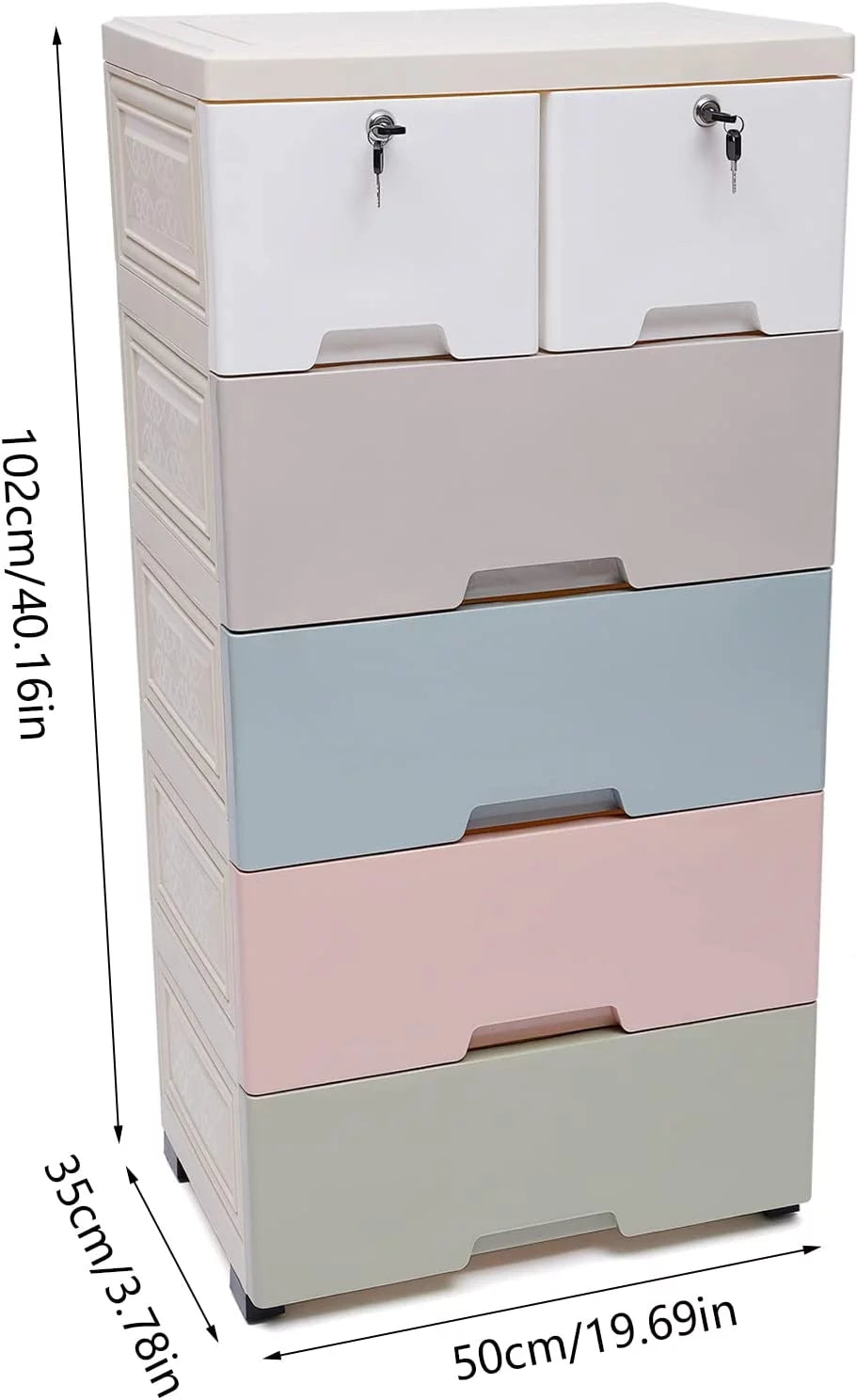Plastic 6 Drawers Tall Dresser K83158