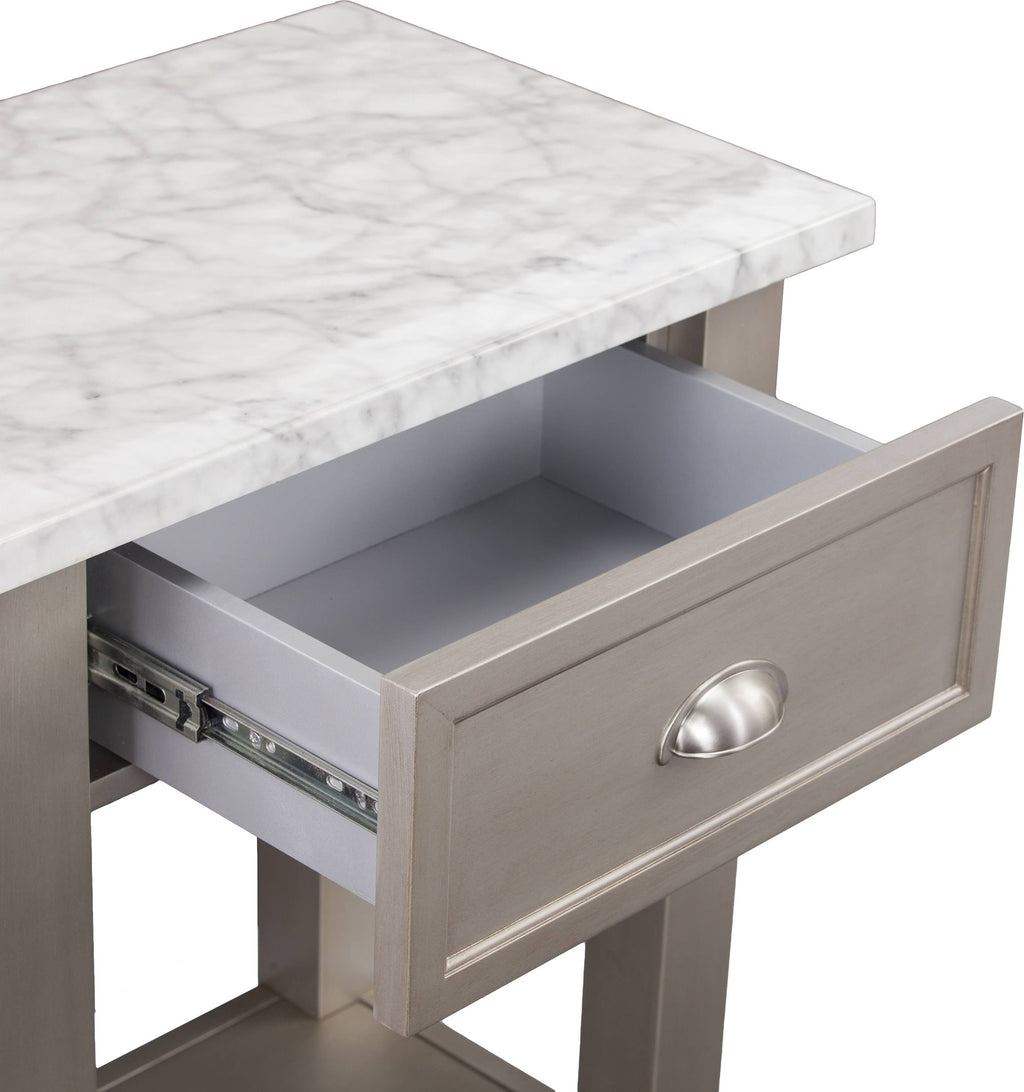 Faux Marble Rectangular Console Table T441939