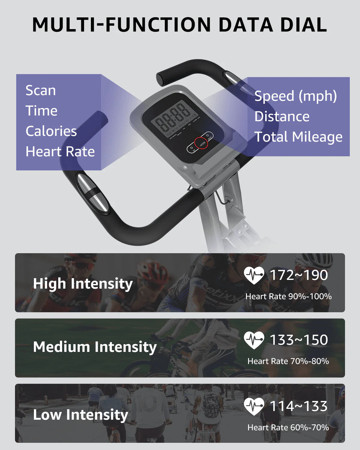 Folding Stationary Exercise Bike 330LB Capacity Z249593