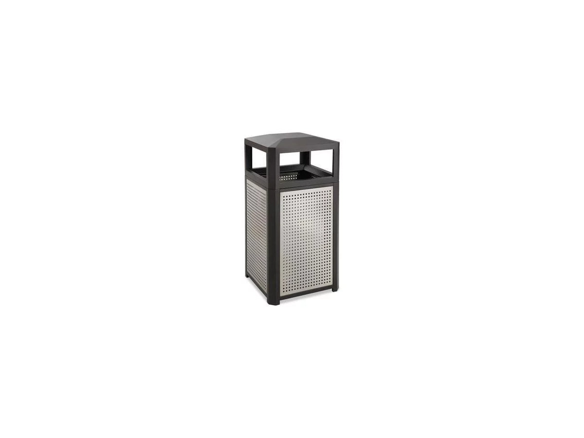 Steel Waste Container 15gal Black A672272