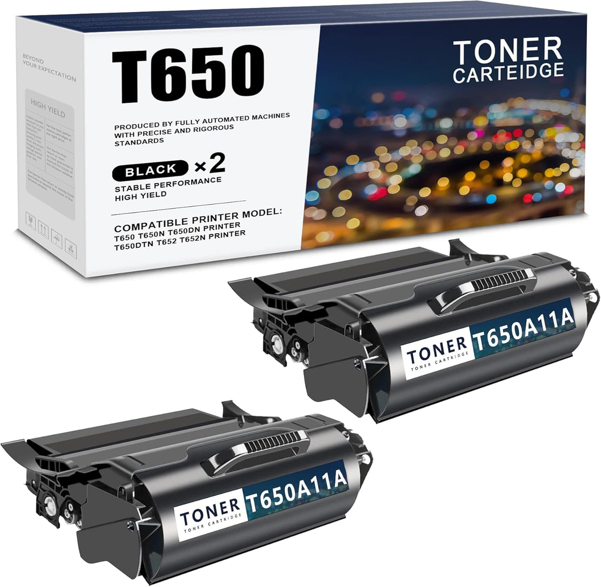 Black 2 Pack T650 Toner Cartridges O19587