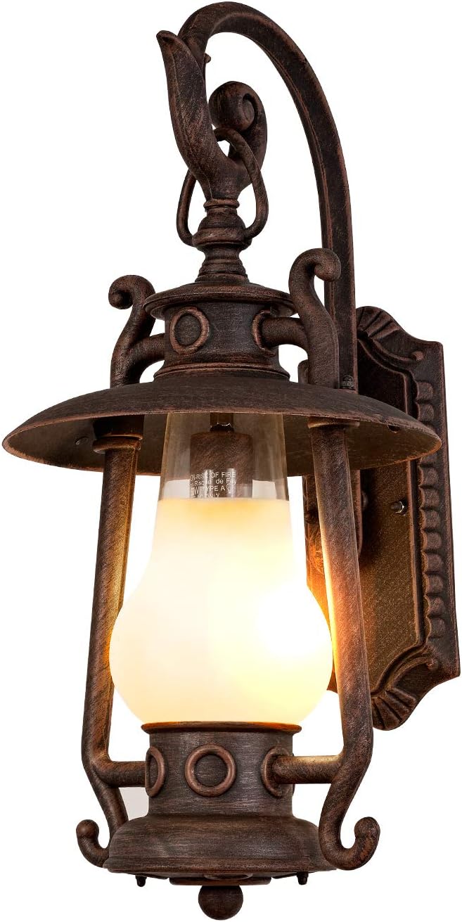 Vintage Outdoor Post Light with Frosted Glass X4958