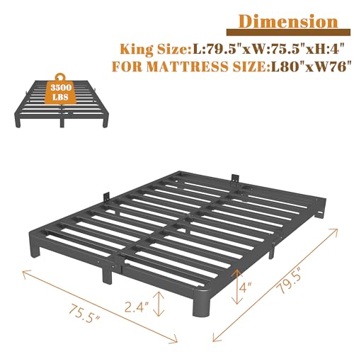 Black 16 Inch Metal Platform Full Size Bed Frame N209