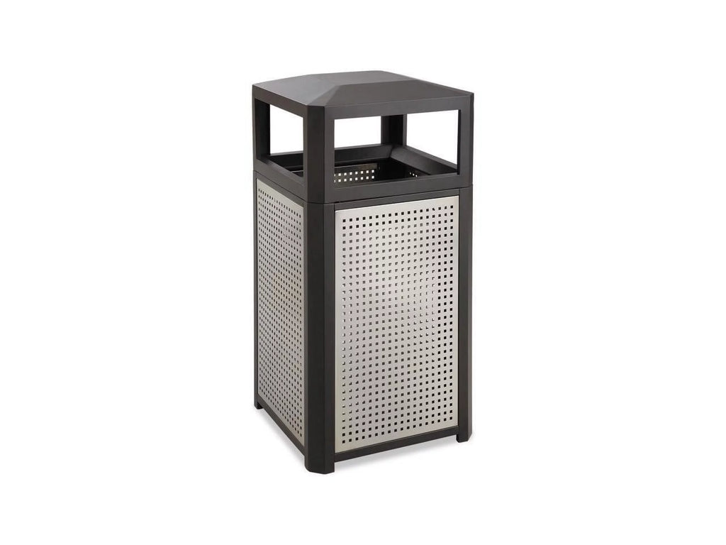Steel Waste Container 15gal Black A672272