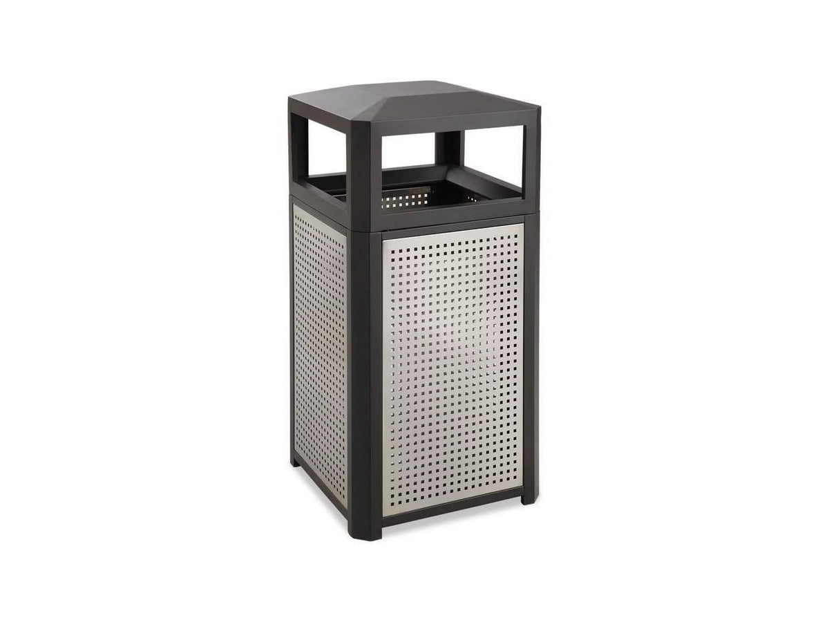 Steel Waste Container 15gal Black A672272