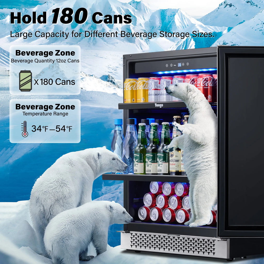 24 Can Beverage Refrigerator Cooler with Reversible Door J311