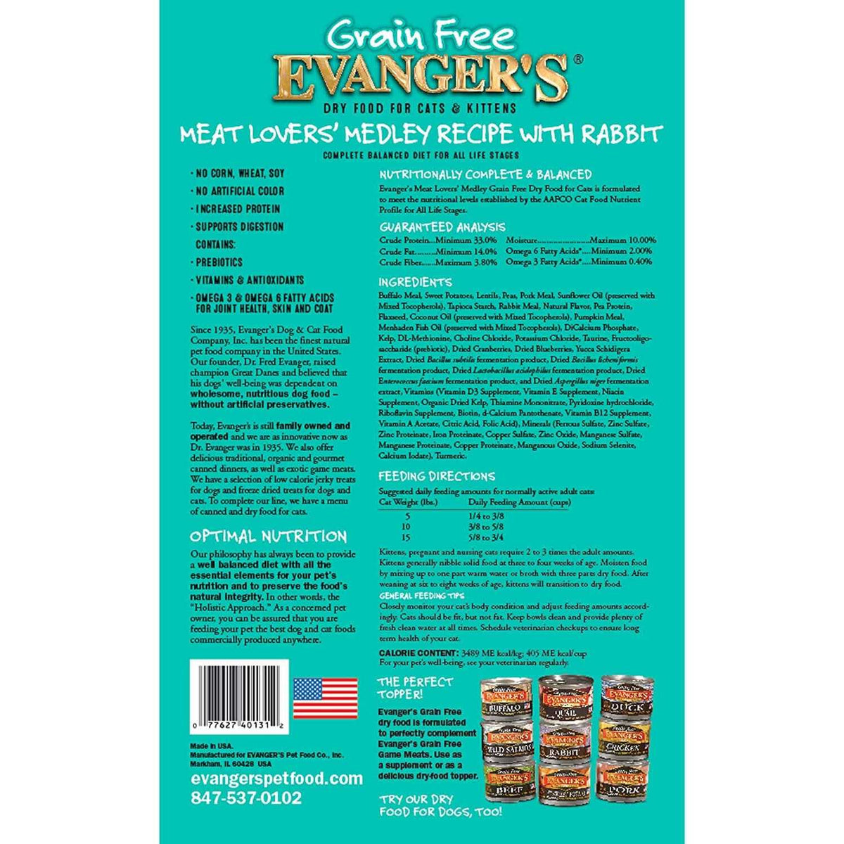 Grain Free Rabbit Dry Cat Food X4299