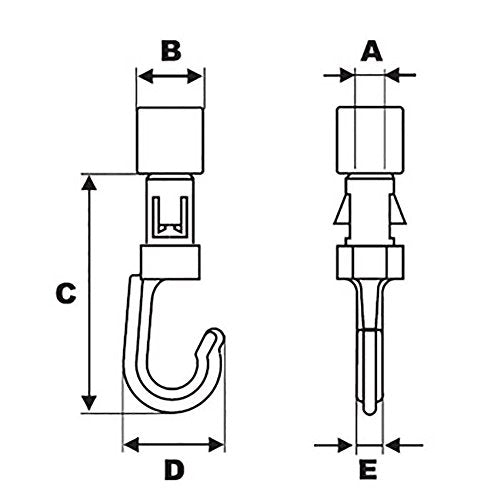 Small Shock/Bungee Cord Hook Open (4 Pack) C198268