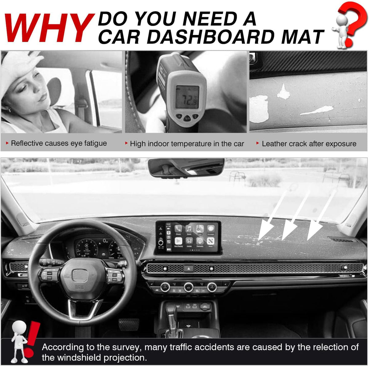 Custom Fit Dashboard Cover Mat Carpet Flannel Dash Cover Pad R677677
