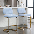 Blue Boucle Upholstered Bar Stools Set of 2 X630