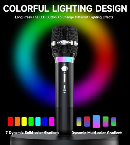 Rechargeable Wireless Microphone with LED Lights X64587