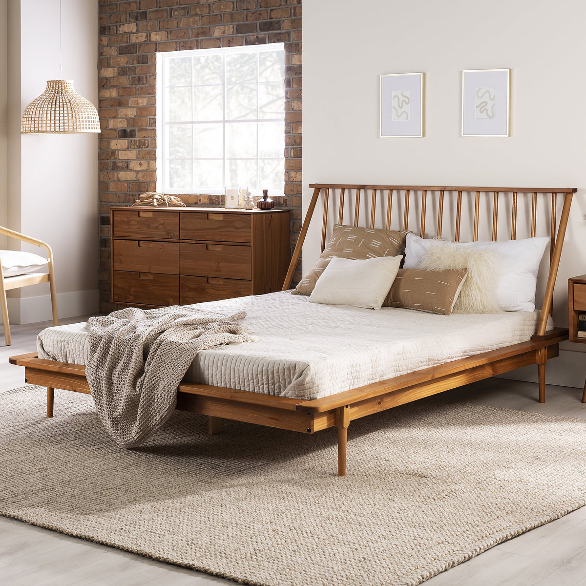 Queen Size Solid Wood Platform Bed C79054