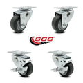Swivel Caster Set 4 with Brakes F63449