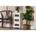 White Walnut Brown Wood 3 Drawer Storage Unit C6860