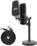 Large Diaphragm Multi-Pattern Studio Condenser Microphone with Shock Mount, Pop Filter, XLR Cable and Tabletop Mic Stand M79415