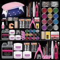 Acrylic Nail Kit with UV Light Nail Drill 3 Basic Color MMA Liquid Set X6794