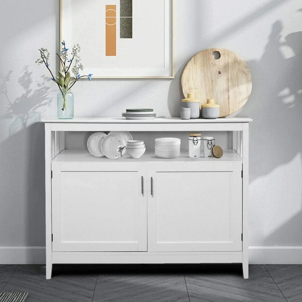White Free Standing Kitchen Storage Sideboard Cabinet H19174