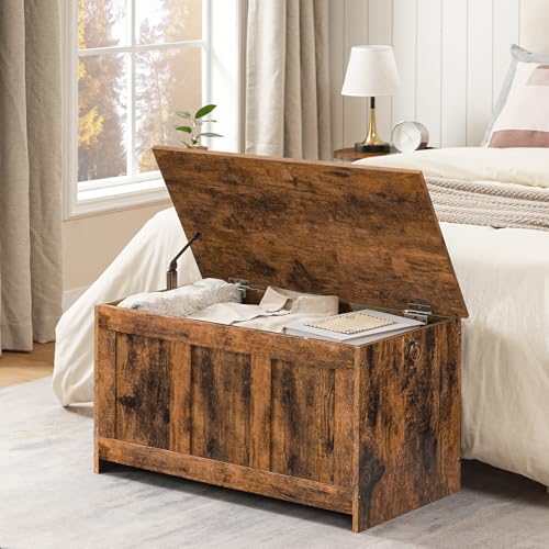 White and Walnut 39.3" Wooden Storage Bench E142