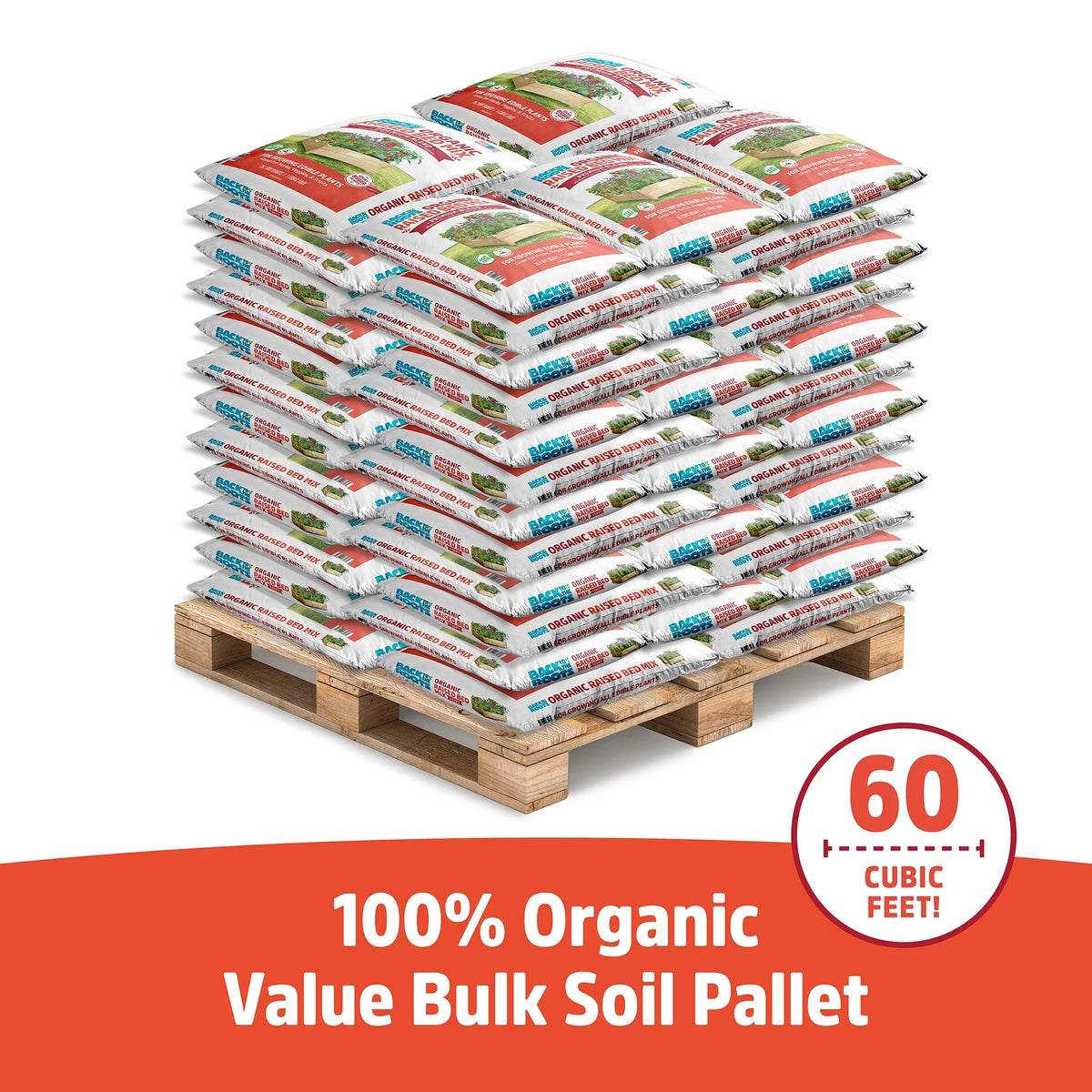 60 1 cu. ft. bags Organic Raised Bed Mix L676