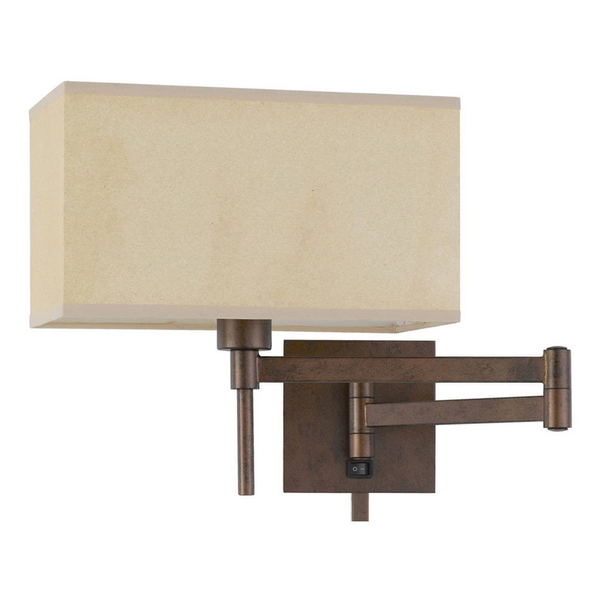 12x22 Wall Swing Arm Reading Lamp with Fabric Shade Rust L1366