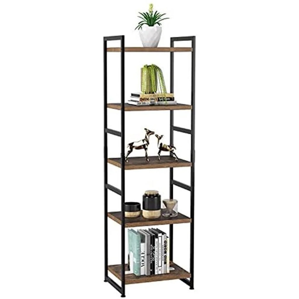 Tall Narrow 5 Tier Wood Iron Bookshelf A583222