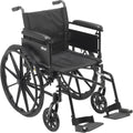 Lightweight Dual Axle Wheelchair with Adjustable Detachable Arms Swing Away Footrests 16" Seat Silver Vein U6994