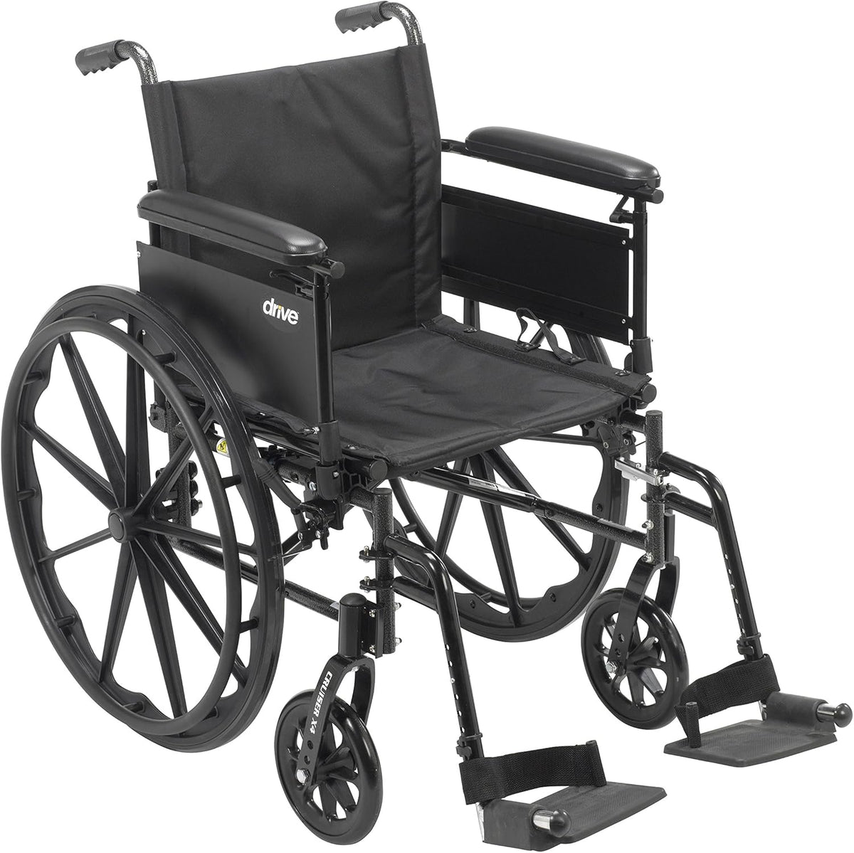 Lightweight Dual Axle Wheelchair with Adjustable Detachable Arms Swing Away Footrests 16" Seat Silver Vein U6994