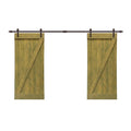 Stained Double Barn Door with Hardware Kit D17464