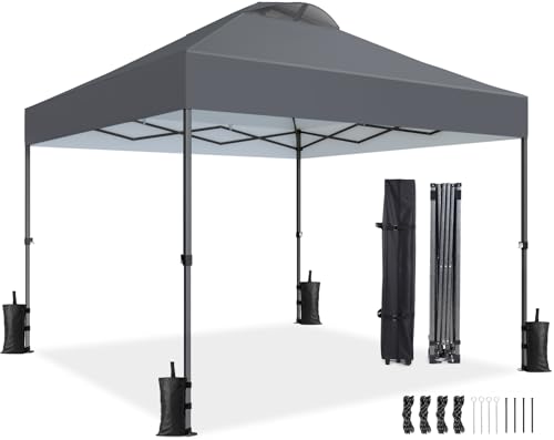 10x10ft Pop Up Canopy Tent with Wheel Cover Bag, White T93076