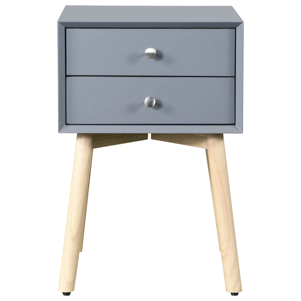 2 Drawer Rubber Wood Side Table K730