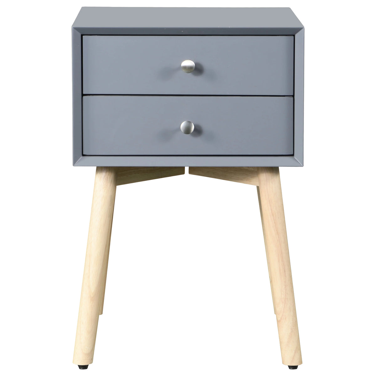 2 Drawer Rubber Wood Side Table K730