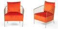 Orange Velvet Accent Chair Set 2P A523