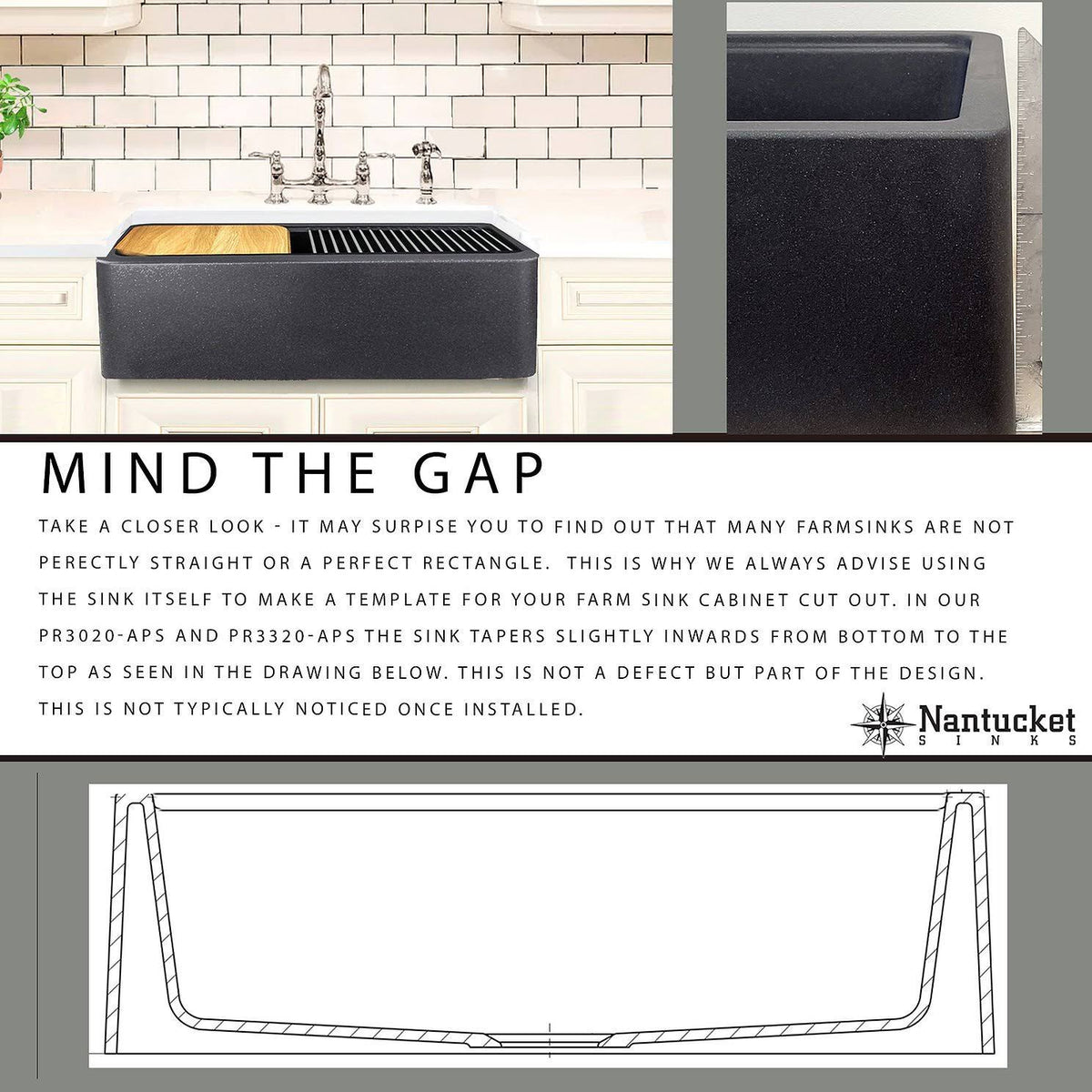 33-inch Reversible Granite Composite Apron Sink with Accessory Pack Q6114
