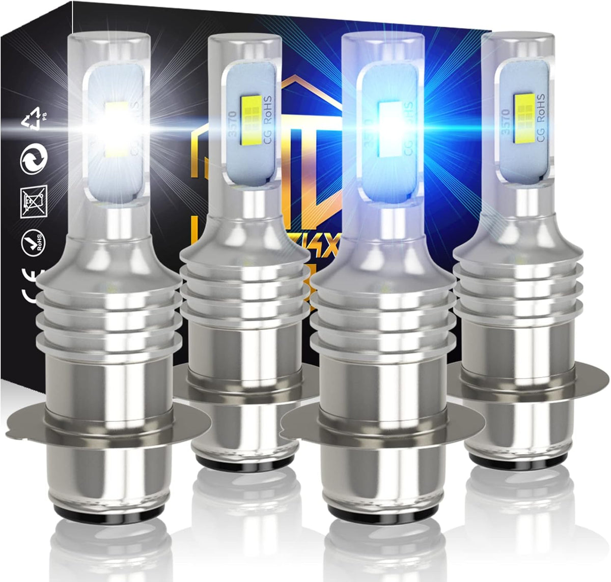 H6 H6M P15D BA20 LED Headlight Bulbs Combo Kit, Pack of 4 Pack of 2 W737433